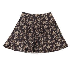 Most Of All Flare Skirt Womens 4 Deep Purple Brown Floral Back Zip A Line Pleat
